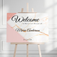 Poster de douche moderne en marbre rose et or