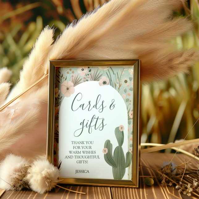 Poster de douche pour bébé Desert Chic (This chic design text is fully customisable to deliver your message! )