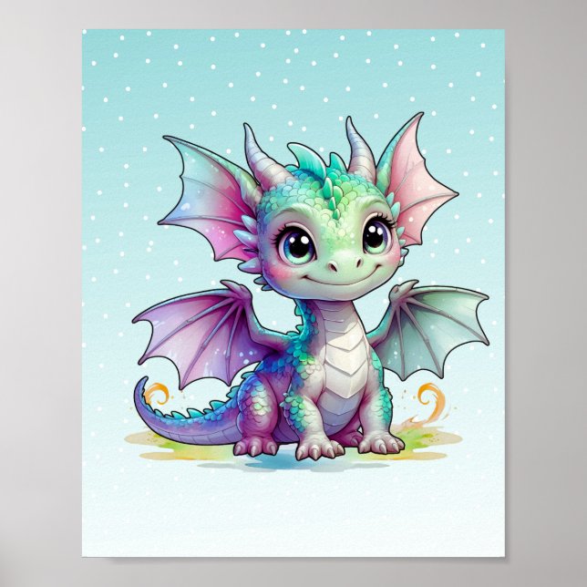 Poster de Dragon Bébé Vert (Devant)