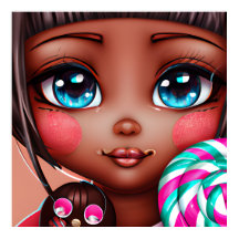 POSTER DE FILLE AFRO CANDY CUT