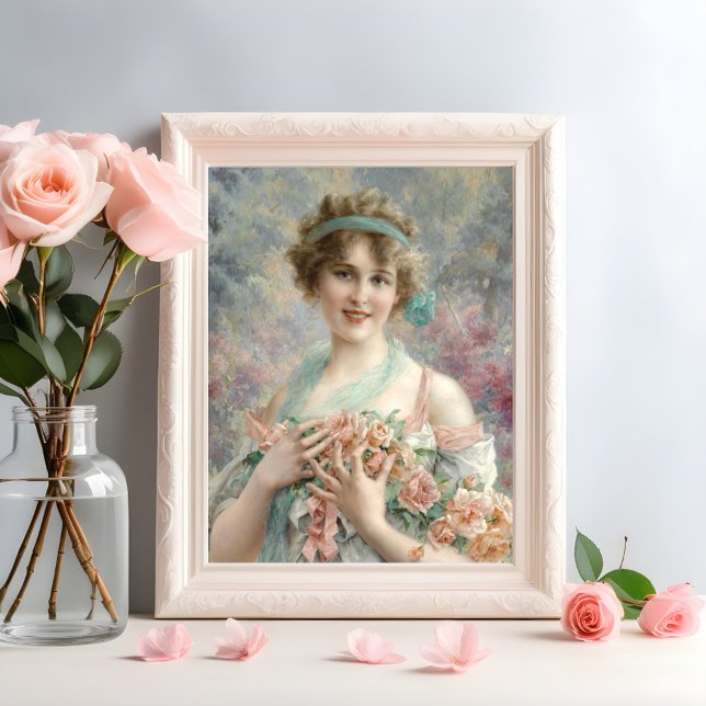 Poster de fille avec rose (Créateur téléchargé)