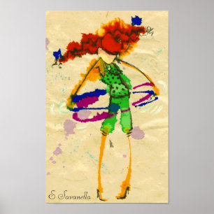 Poster de fille hoola hoola hoop