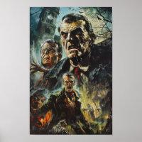 Poster de film d'horreur de marteau vintage