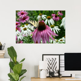 Poster de fleurs de papillon Tiger Swallowtail