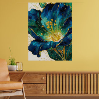 Poster de fleurs dorées | Art mur