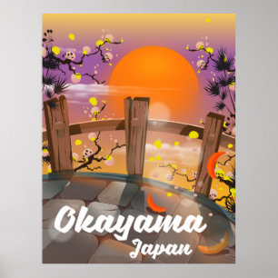 Poster de fleurs japonaises Okayama.