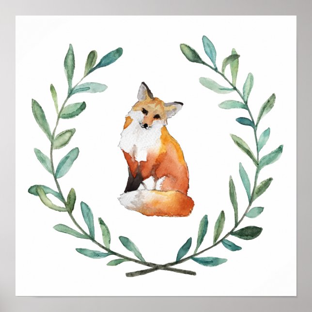 Poster de Fox et Wreath Woodland (Devant)