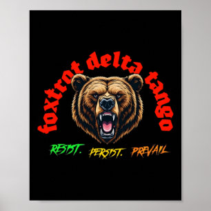 Poster De Foxtrot Delta Tango - Gothique Bold Typographie