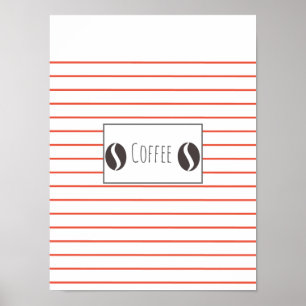 Poster de Fruits de café Funky Plate Stripes