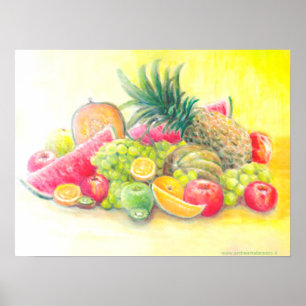 Poster de fruits heureux