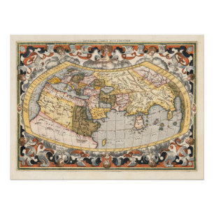Poster de Gerard Mercator sur la carte du monde