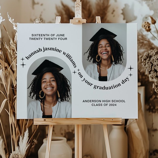 Poster de graduation de fille double arc photo (Créateur téléchargé)