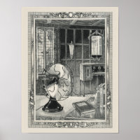 Poster de gravure de la ligne de ventilateur élect