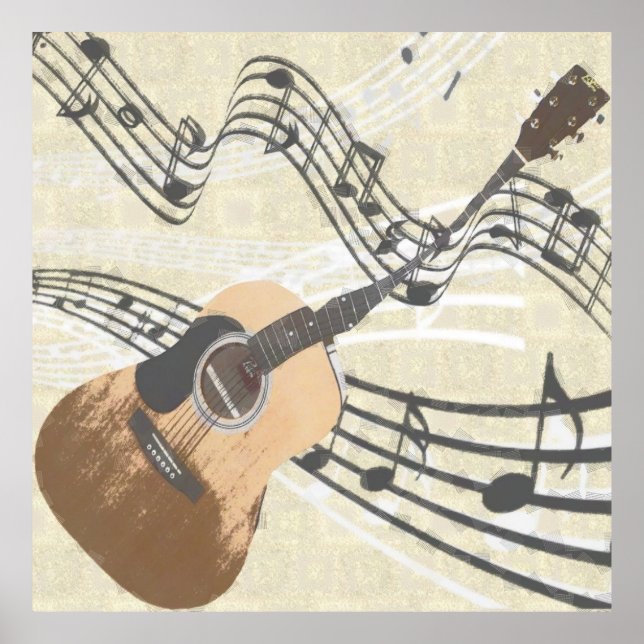 Poster de guitare Abstraite (Devant)