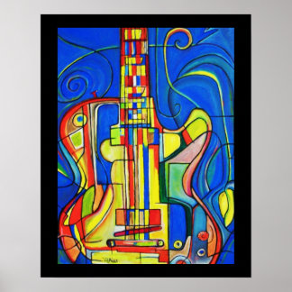 Poster de guitare Abstraite par ValAries