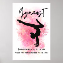 Poster de gymnaste de couleur rose