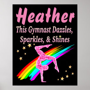 POSTER DE GYMNASTIQUE PERSONNALISÉ JOLIMENT ROSE