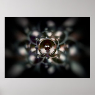Poster de haut-parleur de musique à rotation foncé