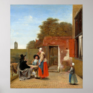 Poster De Hooch - Une Cour Néerlandaise