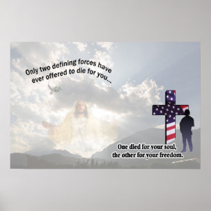 Poster de Jésus-Christ et du soldat américain