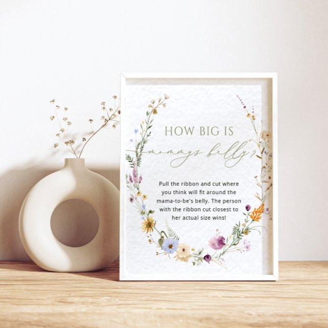 Poster de jeu de Baby shower de Fleur sauvage rust (Créateur téléchargé)