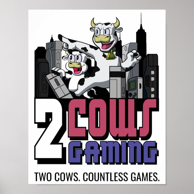Poster de jeu de deux vaches (Devant)