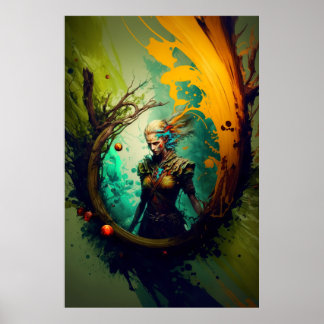 Poster de jeu de rôle artistique Elf Imaginaire
