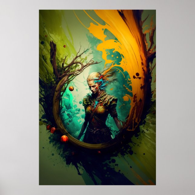 Poster de jeu de rôle artistique Elf Imaginaire (Devant)