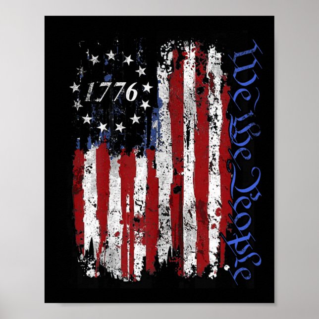 Poster De Juillet Chemises Nous Le Peuple 1776 Drapeau Us (Devant)