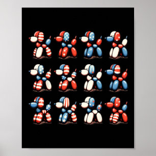 Poster De Juillet Fête Patriotique Balloon Chien Hommes F