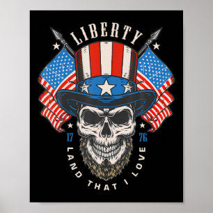 Poster De Juillet Patriotic Chemise Us Drapeau Amérique L
