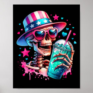 Poster De Juillet Squelette Retro Tendance Maman Crâne Ma
