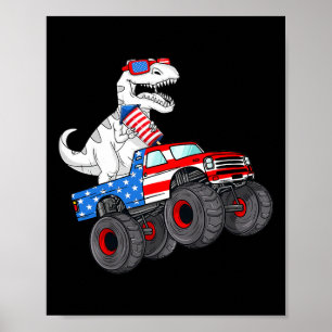Poster De Juillet T Rex Dino Trex Dinosaur Monster Truck 