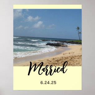 Poster de Just Married Names in Sand