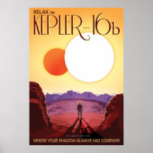 Poster de Kepler16b sur les voyages spatiaux Vinta