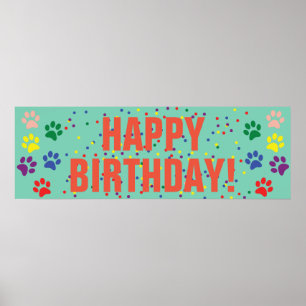 Poster de la bannière du Dog Happy Birthday