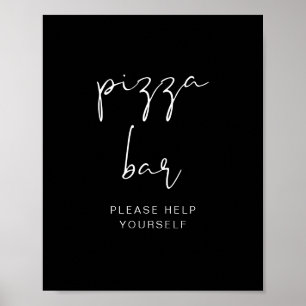 Poster de la bar à pizza noire JOVI Edgy