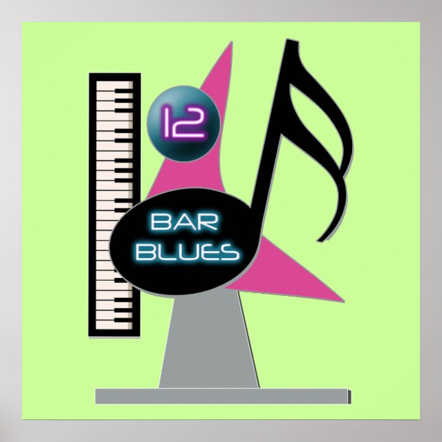 Poster de la barre de blues 12 Bar (Devant)