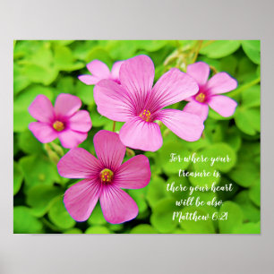 Poster de la Bible des Fleurs Shamrocks roses