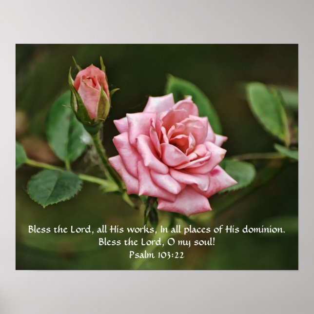 Poster de la Bible Rose Blessing Bible Scripture (Devant)