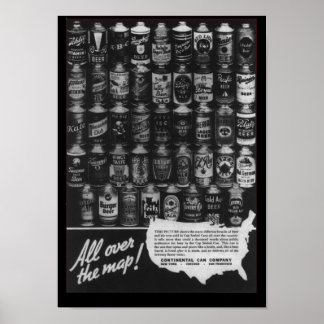 Poster de la bière continentale Can Company Cone T