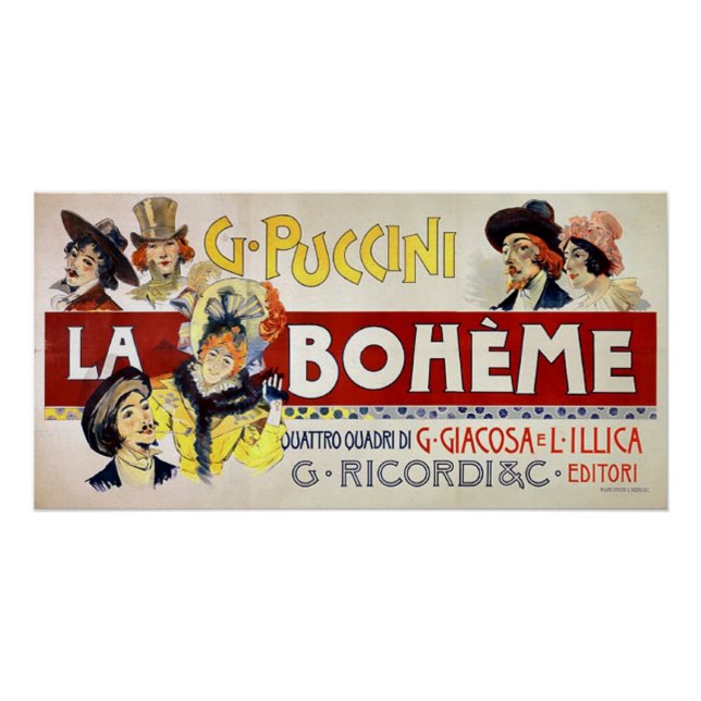 Poster de La Bohème par Giacomo Puccini (Devant)
