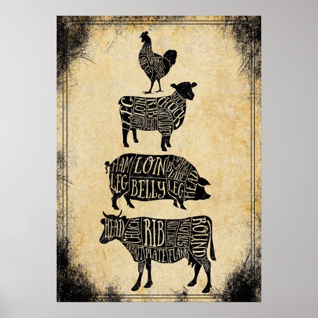 poster de la boucherie vintage (Devant)