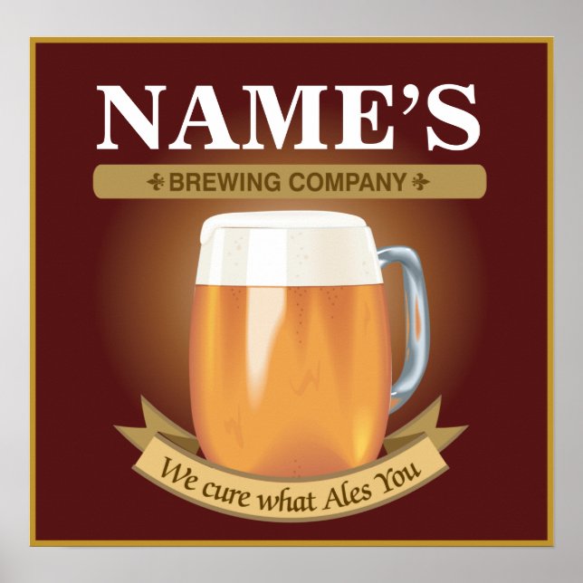 Poster de la brasserie personnalisée (Devant)