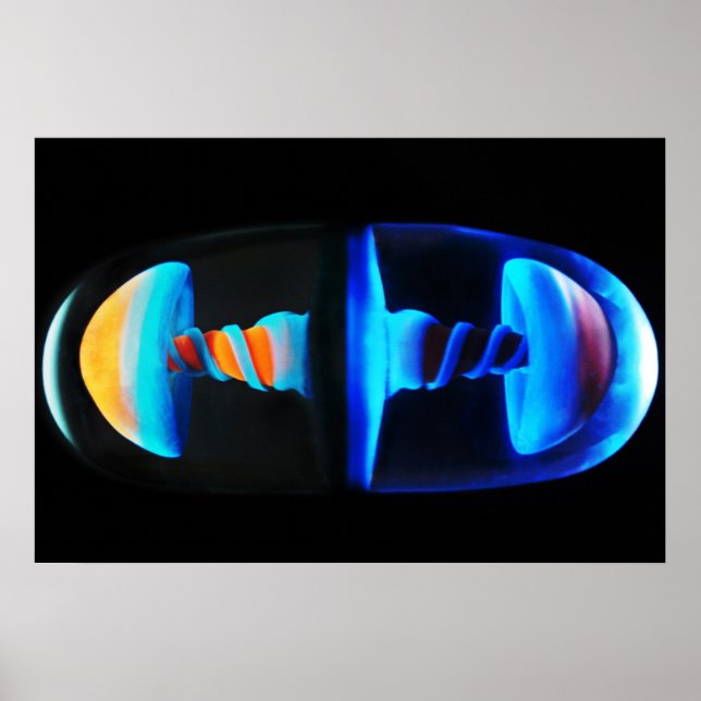 Poster de la Capsule en verre orange et bleu (Devant)
