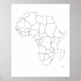 Poster de la carte africaine