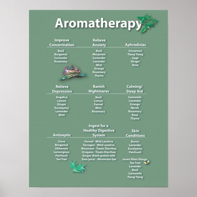 Poster de la carte Aromathérapie verte Moss (Devant)