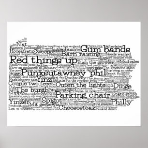 Poster de la carte d'art de Pennsylvanie USA Slang