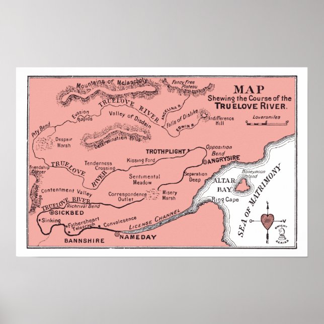 Poster de la carte de la rivière Truelove (Devant)