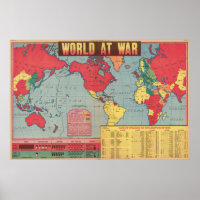 Poster de la carte de la Seconde Guerre mondiale
